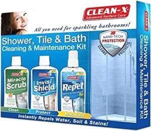 Clean-X Soil Stain Repellent: Essential Maintenance Kit for Showers and Tubs
