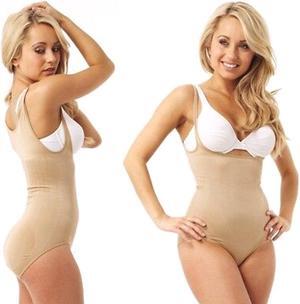 Belvia Shapewear Slimming Bodysuit (Beige) Small
