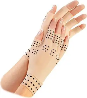 Magnetic Therapy Gloves for Joint Relief - Tan, Large