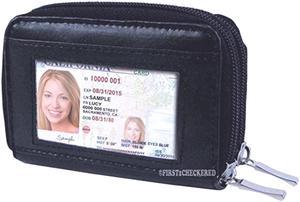 Leather Accordion Security Wallet, Black