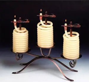 Candle by the Hour - 3-36 Hr Round Table Piece With Copper Base (20616B)