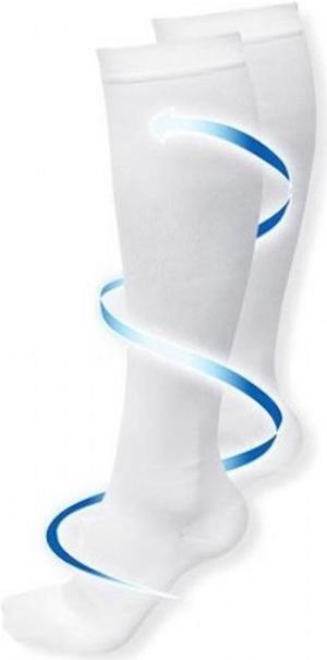 Miracle Anti-Fatigue Compression Socks - White, Small/Medium