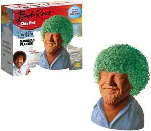 Chia Pet Planter - Bob Ross with Blue Shirt