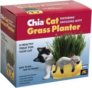 Chia Pet Planter - Cat Grass Snoozy Kitty