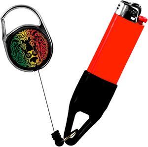 Lighter Leash Retractable Lighter Holder -  Rasta Series - Standard Size