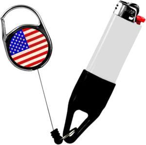 Lighter Leash Retractable Lighter Holder - American Flag- Standard Size(1)