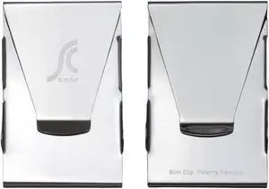 Slim Clip Double-Sided Money Clip Wallet - Black Chrome (2 Pack)
