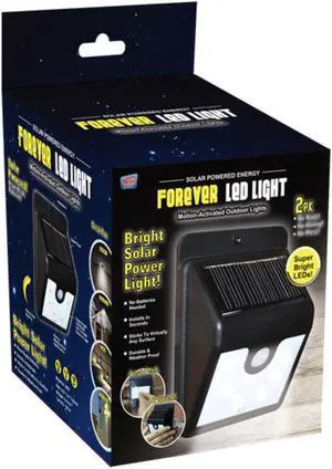 Forever LED Light - Solar Powered Energy Outdoor Lights - Black - Two Pack