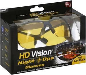 HD Vision Night Ops Lenses Sunglasses- Unisex- Adult- Black