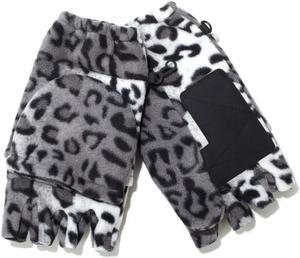 Hot Headz Polarex Fleece Glomitts - Trendy Snow Leopard Design for Winter