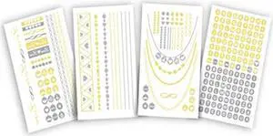 Hot Jewels - Metallic Temporary Tattoos - Peace & Love