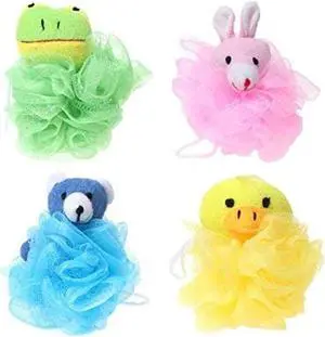 Junior Animal Bath Time Scrubber Set of 4  Fun for Kids at Bath Time