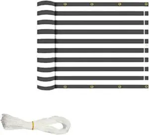 Ideaworks Deck & Fence Privacy Screen- Black and White Stripes