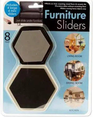 Furniture Sliders With Foam Padding (4 Small & 4 Large)