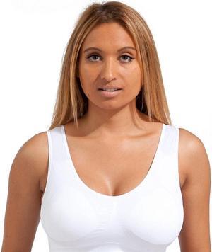 Ahh Bra - Women's Seamless Leisure Bra (White, 3X) Bust: 51.5-53.5
