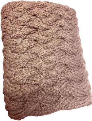 The Twist Infinity Twist Cable Knit Scarf (Brown)