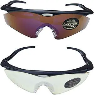 Sport Sunglasses with UV Protecting Interchangeable Lenses for Day and Night Sports Driving Running