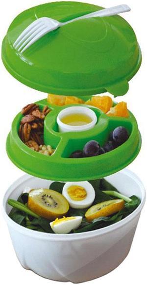 Salad Bowl & Lunch Box Set - Leak Proof - BPA-Free -6 Pieces Set -Large - Green