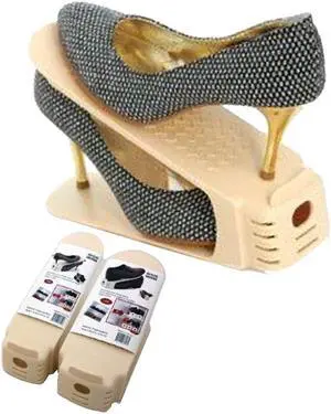 Shoe Double Decker - Efficient Space-Saving Organizer-  Large - 2 Pack