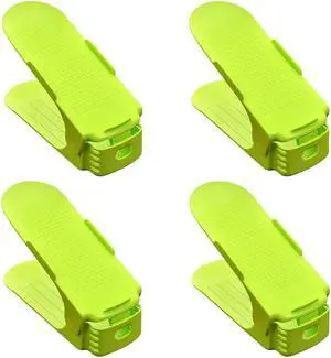 Shoe Double Decker - Efficient Space-Saving Organizer- Green - 4 Pack