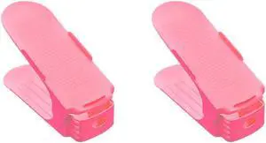 Shoe Double Decker - Efficient Space-Saving Organizer- Pink - 2 Pack