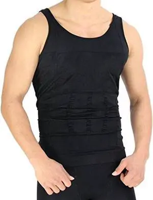 Men's Instant Slimming Undershirt - Black - XXL