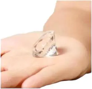 Glass Diamond Jewel Paperweight- Clear (30mm)