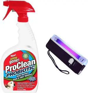 Urine Gone ProClean Stain and Odor Remover with Black Light, 20 Fl Oz