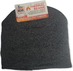 Fleece Lined Thermal Beanie - BLACK - One Size Fits All