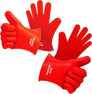 Hot Hands Heat-Resistant Non-Slip Silicone Cooking Gloves - Two Pack