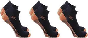 Copper-Infused Compression Socks - Low Cut (3-Pair Pack) Small/Medium