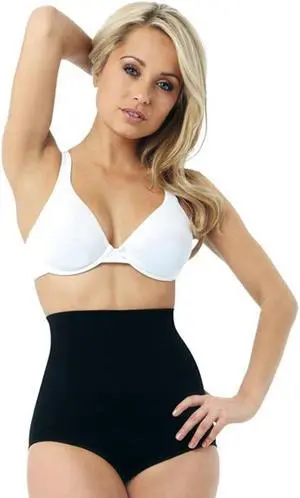 Belvia Comfia Tummy Control Shaping Briefs - Black/Nude 2-Pack (Small)