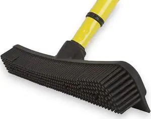 Dutch 12" Rubber Broom Head  Ideal for Pet Hair Removal on Carpets and Rugs