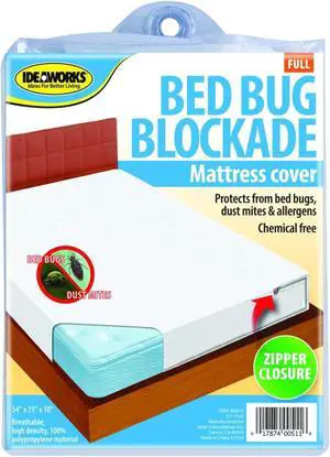 Bed Bug Blockade Mattress Cover w/3 Sided Zipper Full