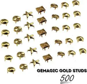 GeMagic Gold Studs - 500 pieces-  Assorted Pack