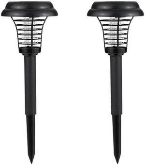 Solar-Powered LED Light with UV Bug Zapper - Pack of 2