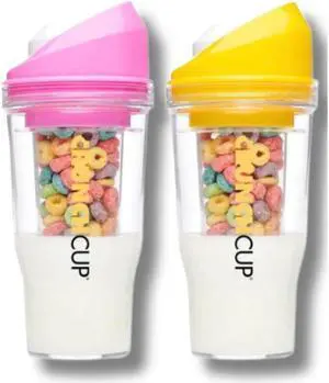 The CrunchCup XL: Assorted Color 2-Pack Portable Cereal Cups