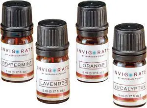 Aromatherapy Essential Oils Set - 4-PK Peppermint, Eucalyptus, Lavender, Orange