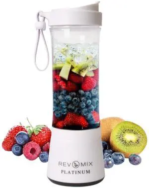 Handy Gourmet RevMix Platinum for Smoothies & Shakes On The Go, 12 oz. (White)