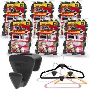 Ruby Space Triangles, 216-Pc Hanger Hooks, Black