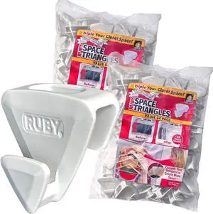 Ruby Space Triangles, 108-Pc Hanger Hooks, White