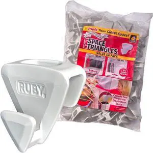Ruby Space Triangles, 54-Pc Hanger Hooks, White