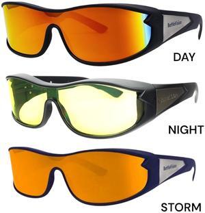 Battle Vision Wrap Around Glasses 3-Pack  Day, Night & Storm Sunglasses