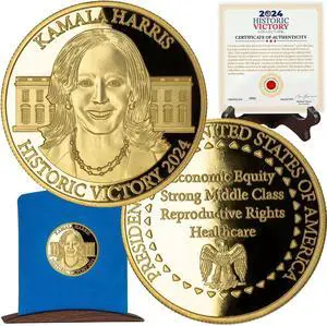 Kamala Harris 2024 Commemorative Coin  Gold-Layered Collectible