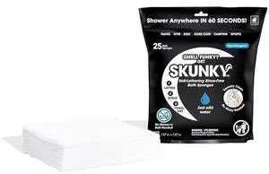 Skunky  No-Rinse Bathing Wipes  Fast & Easy Shower-Free Cleaning, 25 Count