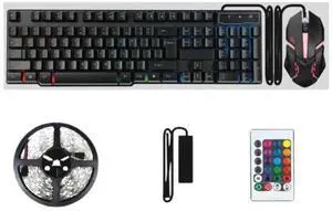 CYLO All-in-One Gaming Set: Keyboard, Mouse, and Vibrant LED Strip