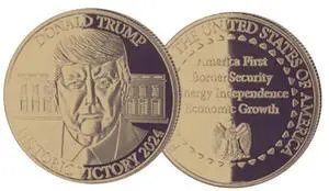 Donald Trump 2024 Commemorative Coin Gold Collectible Display Case Certificate