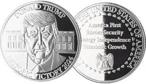 Donald Trump 2024 Commemorative Coin Silver Collectible Display Case Certificate