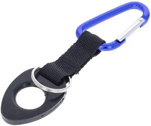 Blue Aluminum Carabiners With 6mm Thick Water Bottle Holder Attachment