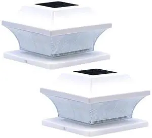 Solar Post Cap Lights Outdoor - Set of Two